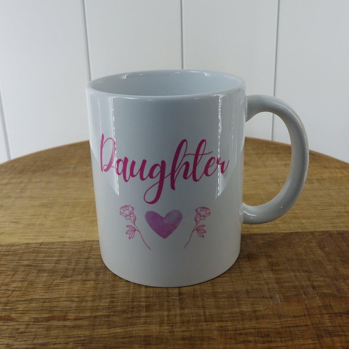 Heart & Flowers Design Mugs - Pink