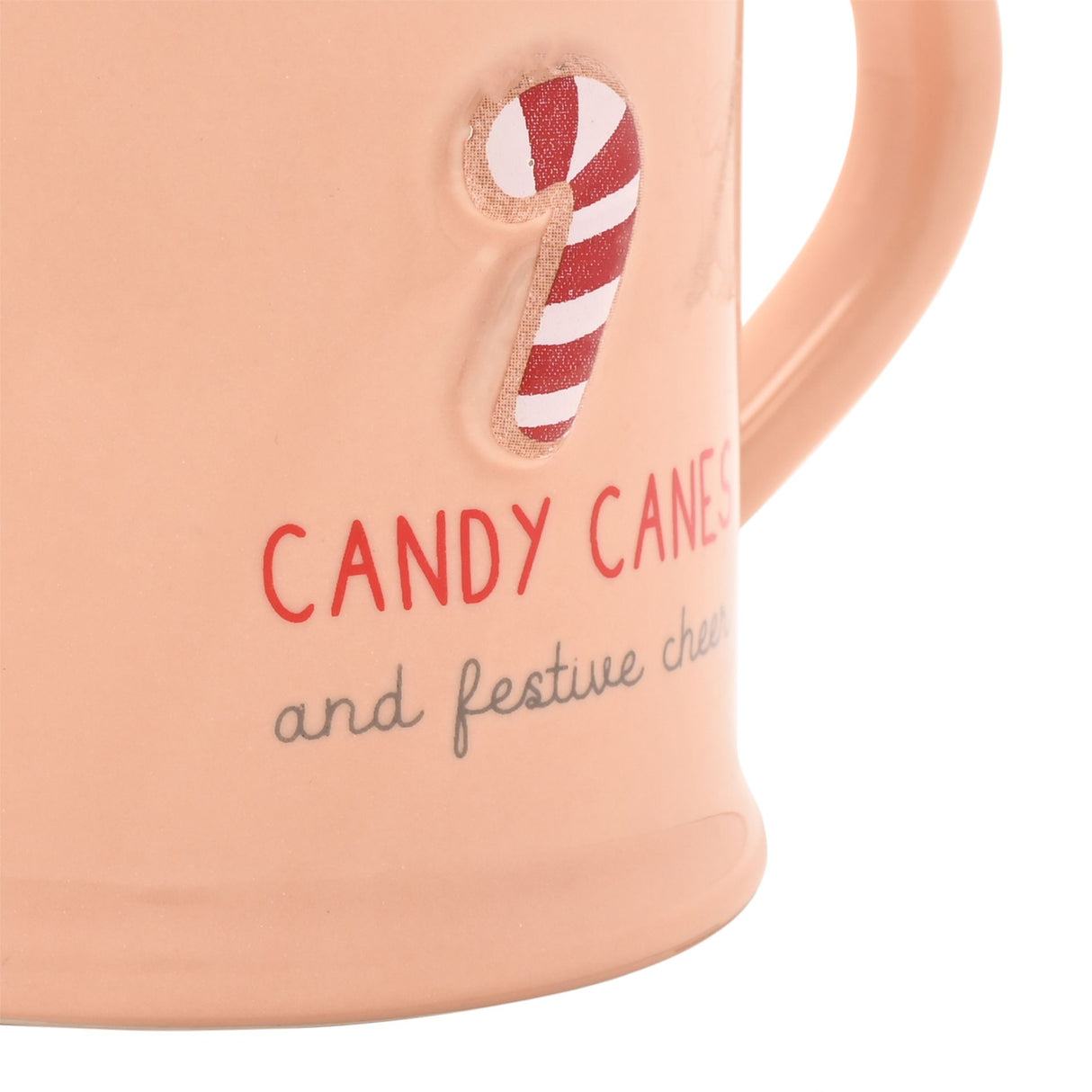 Love Life Embossed Mug - Christmas Candy Cane