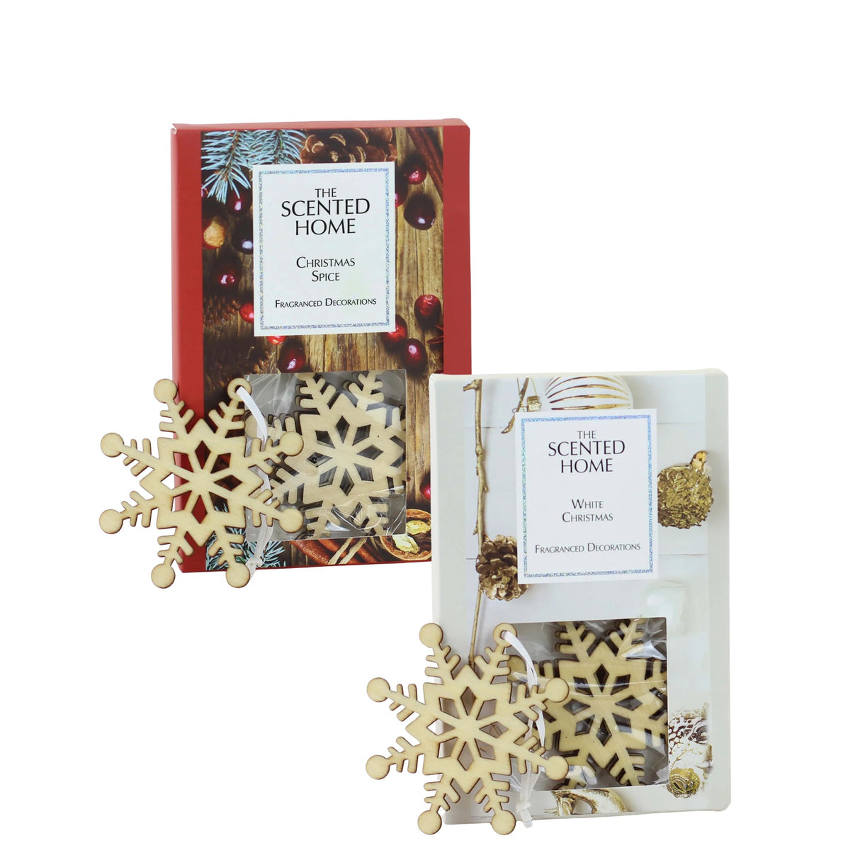 Ashleigh & Burwood Fragranced Wooden Snowflake Hanging Decorations - Festive Fragrances