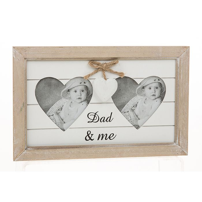Provence Double Heart Photo Frame - Dad & Me