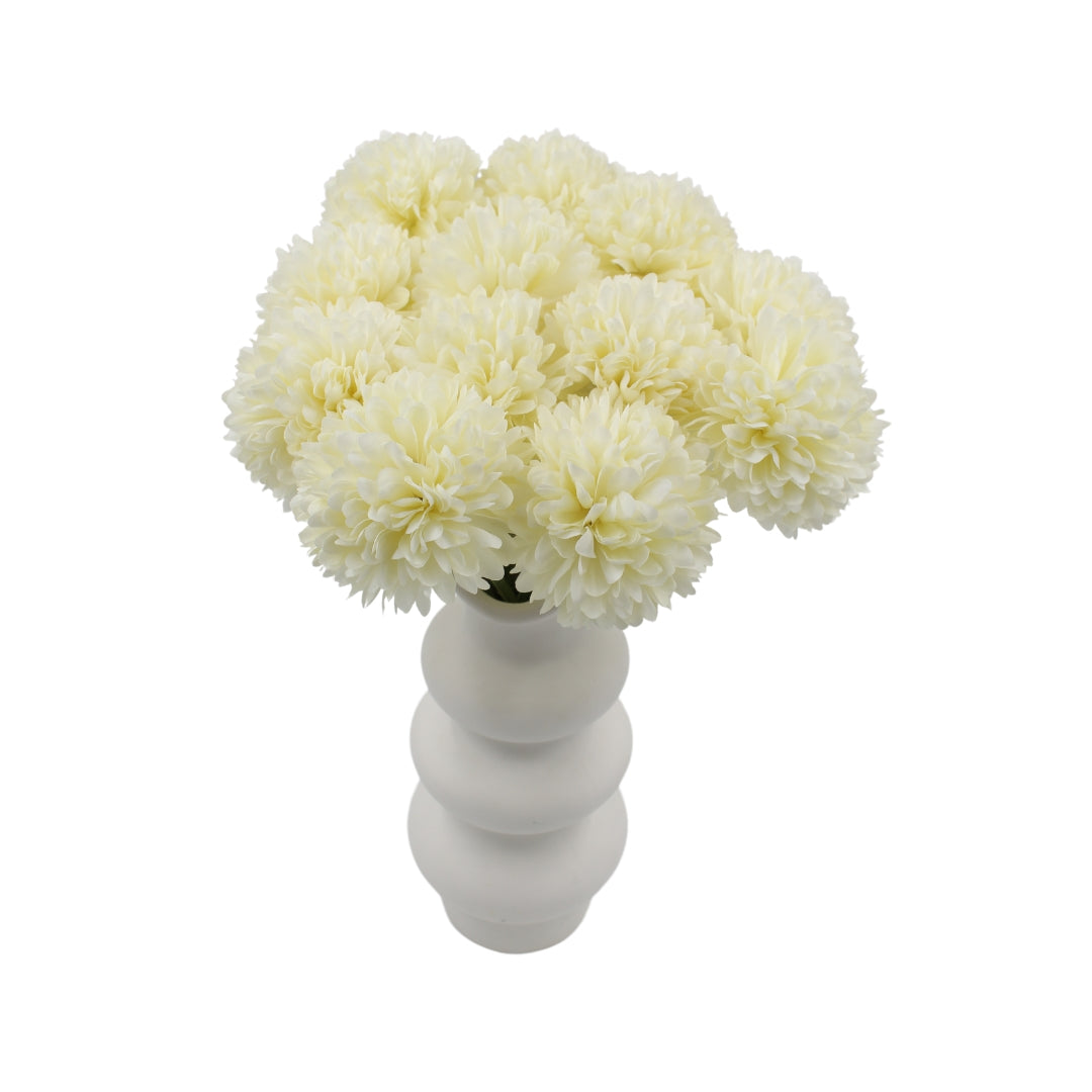 Woodside Home Living Artificial Chrysanthemum Ball Flowers ivory