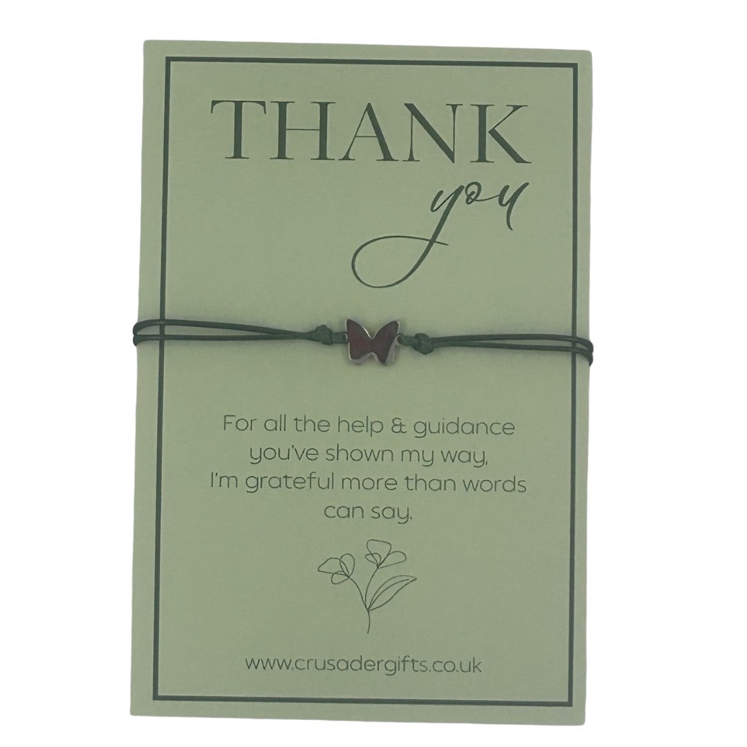 Woodside Home Living Keepsake Letterbox Bracelet - Thank you green