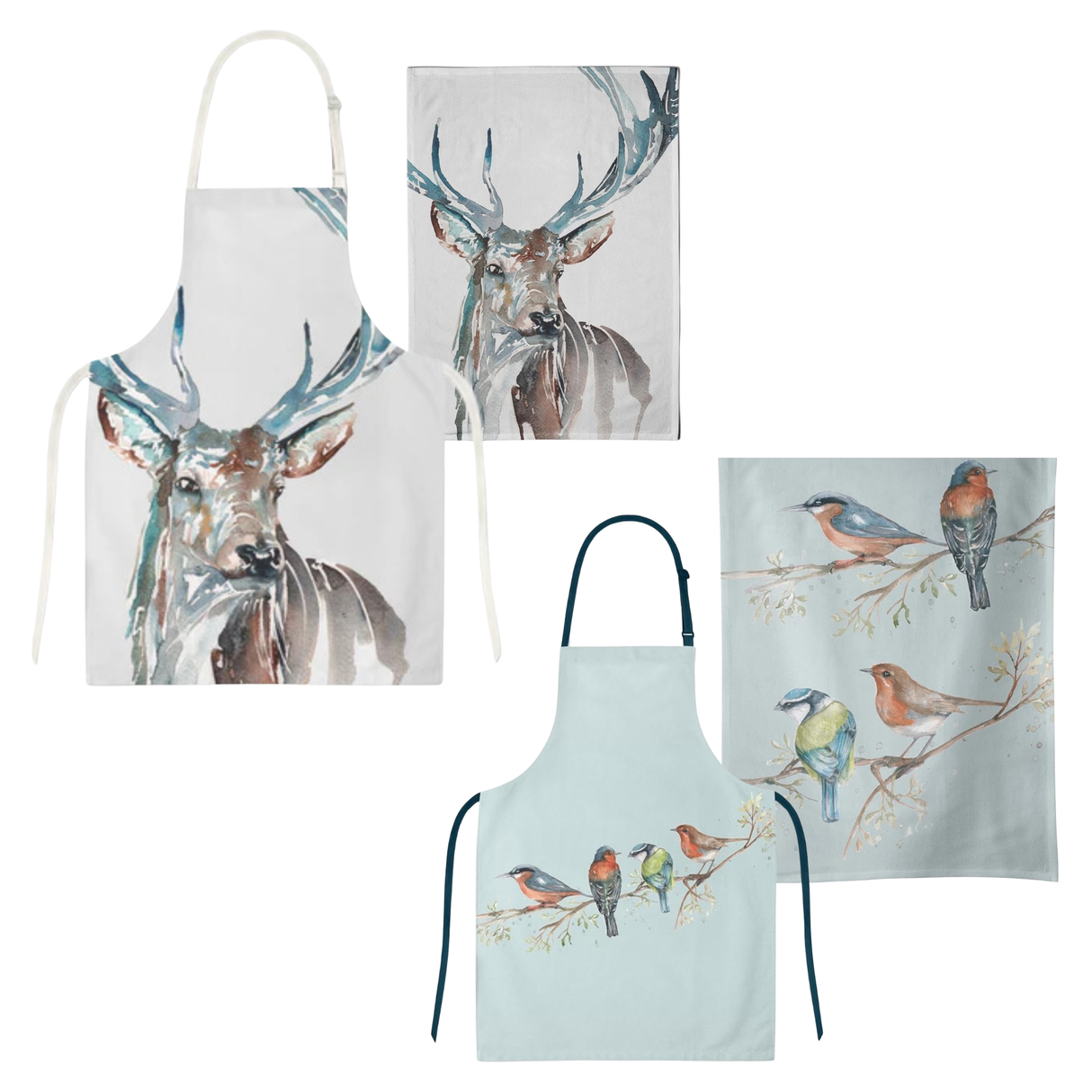 Meg Hawkins Cotton Apron & Tea Towel Set - Various Designs