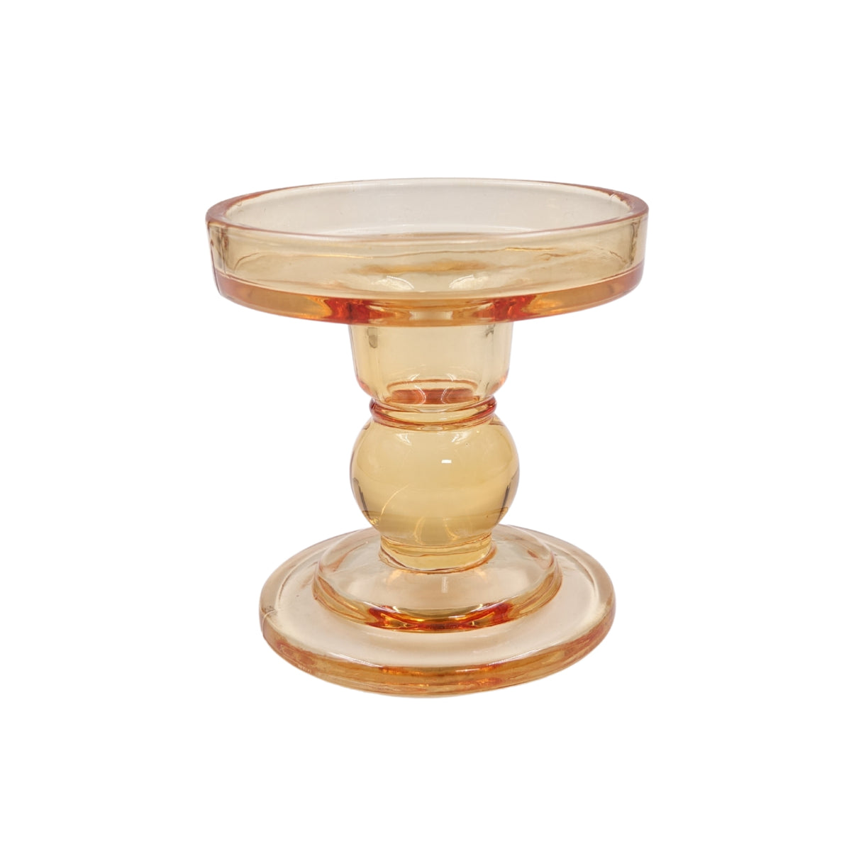 Gold Glass Pillar Candle Holder - Small