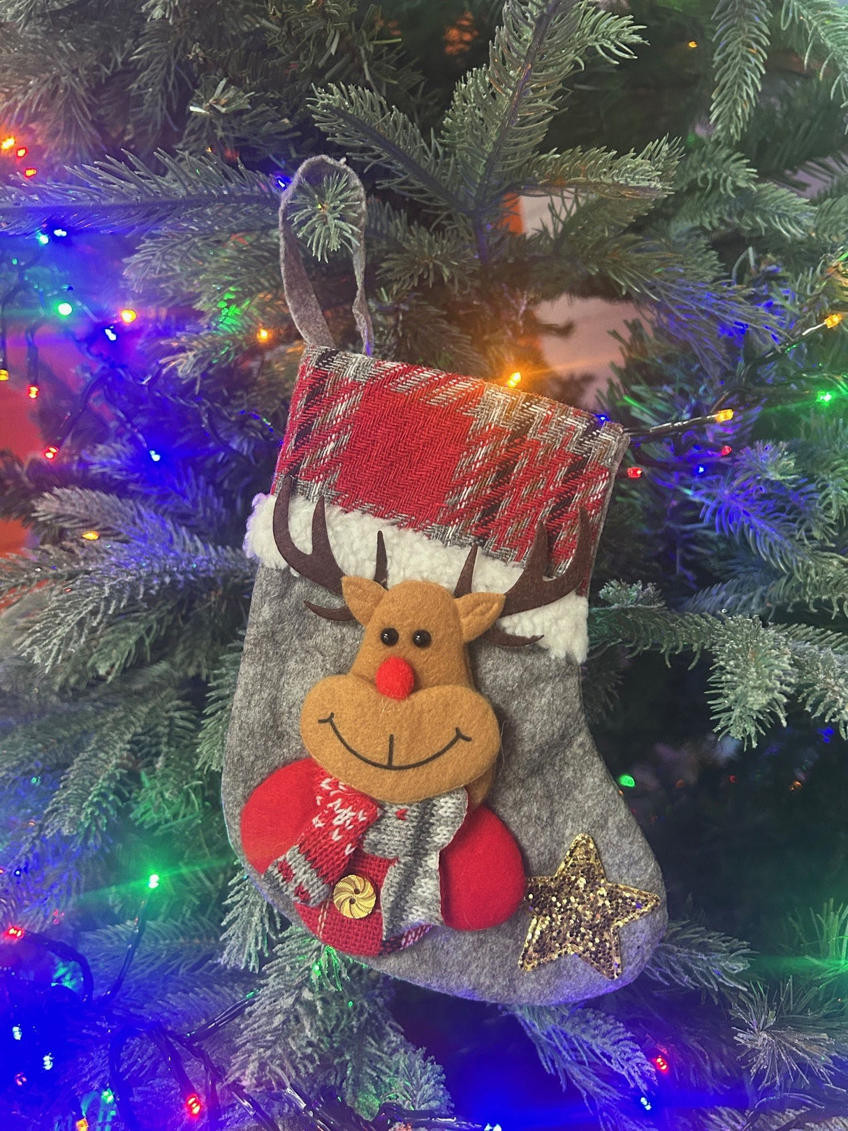 Woodside Home Living Mini Christmas Stocking reindeer