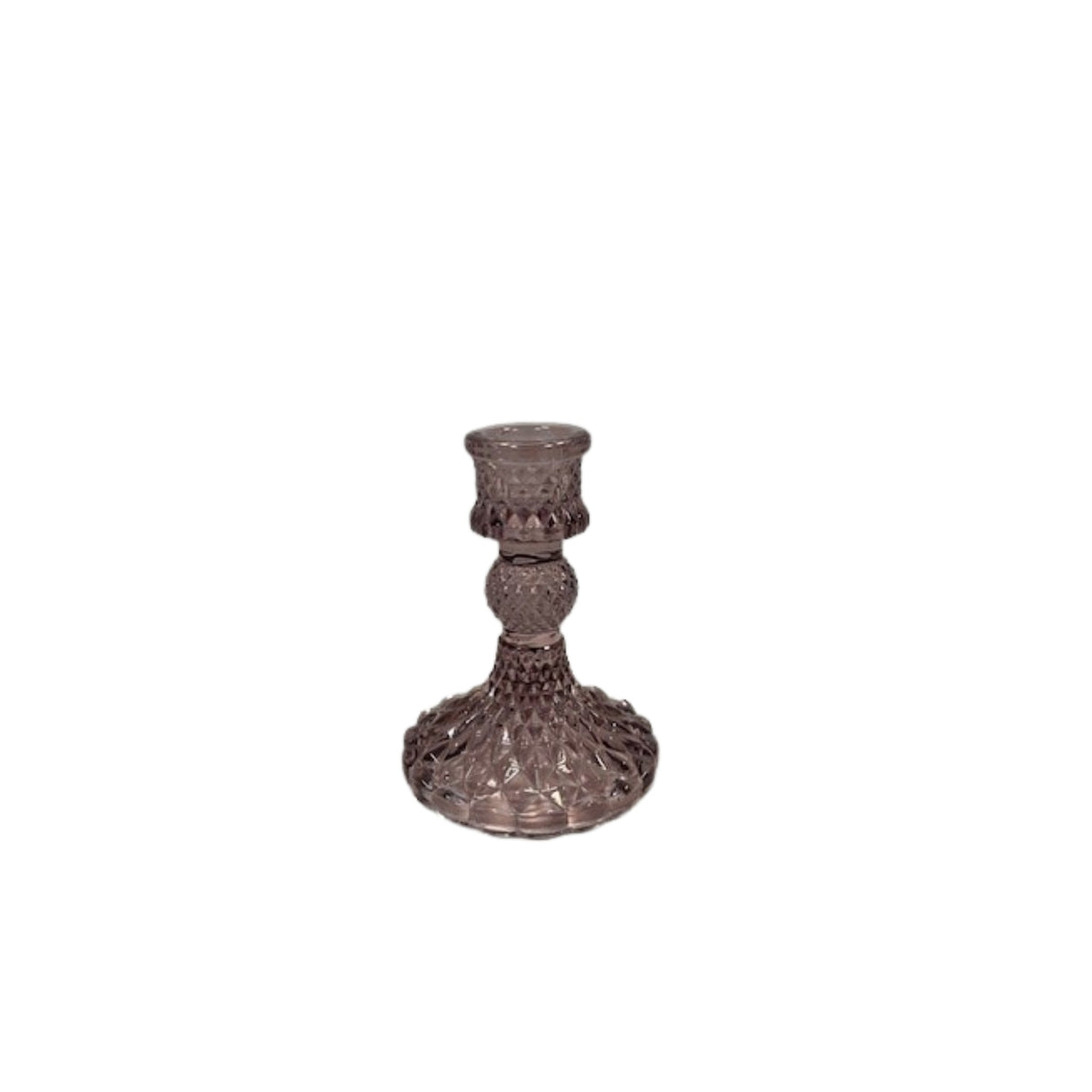 Satchville Glass Dinner Candle Holders - Amethyst