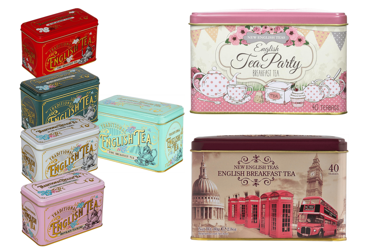 New English Tea Tins - Various Types Of Tea