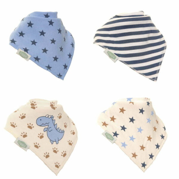 Ziggle Baby Bandanna Dribble Bib Set - Dino & Stars