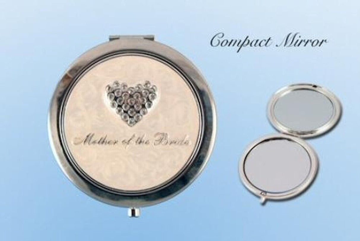 Wedding Party Keepsake Mirror Compact Groom Bride