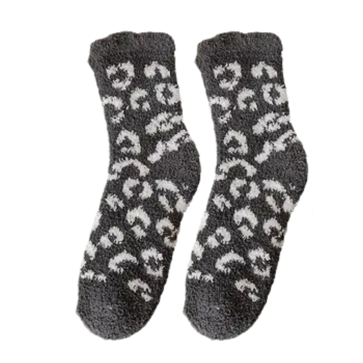 Fluffy Cosy Socks Animal Print Design One Size - Various Colours