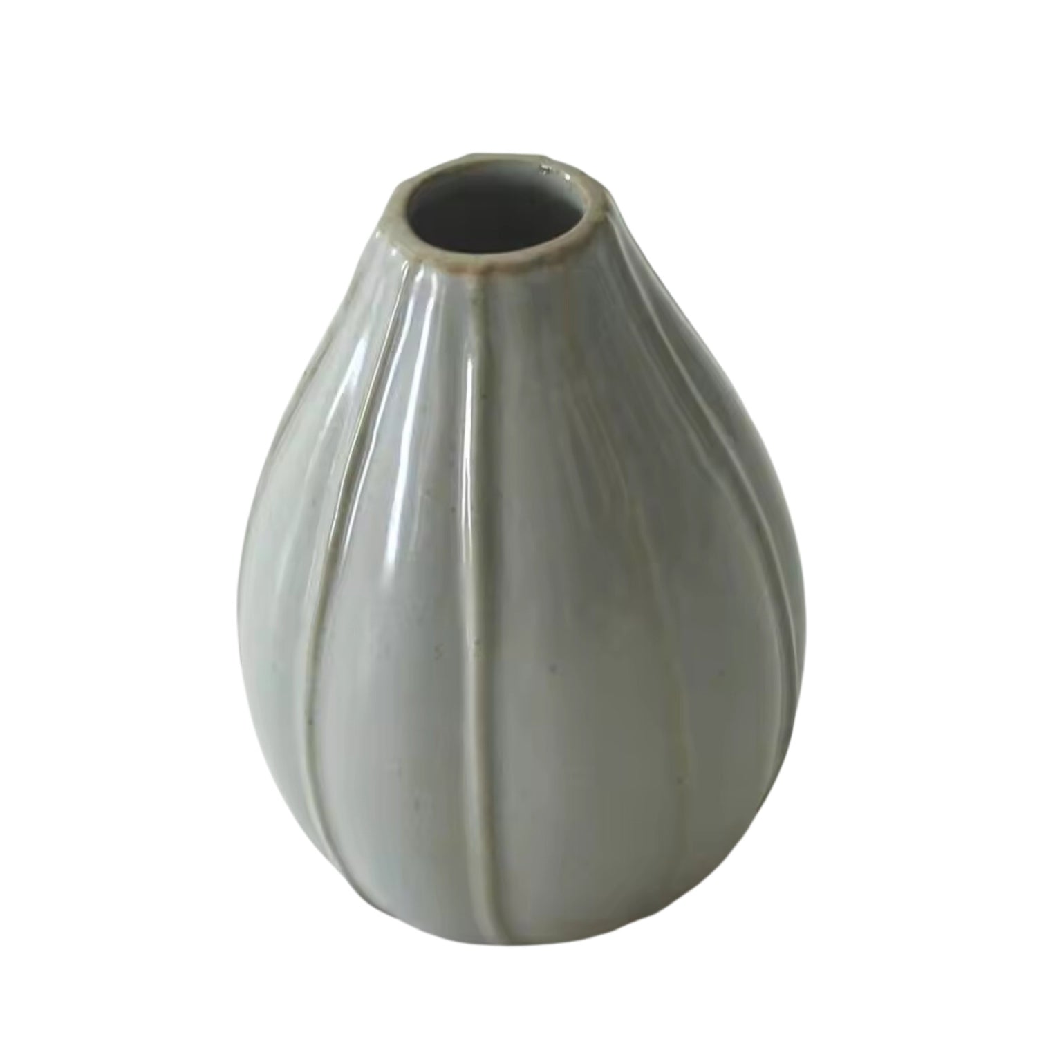 Woodside home living small rustic ceramic bud vase, rib