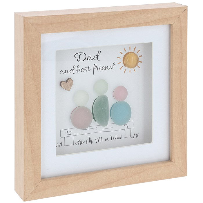 Pebble Glass Square Plaque - Dad