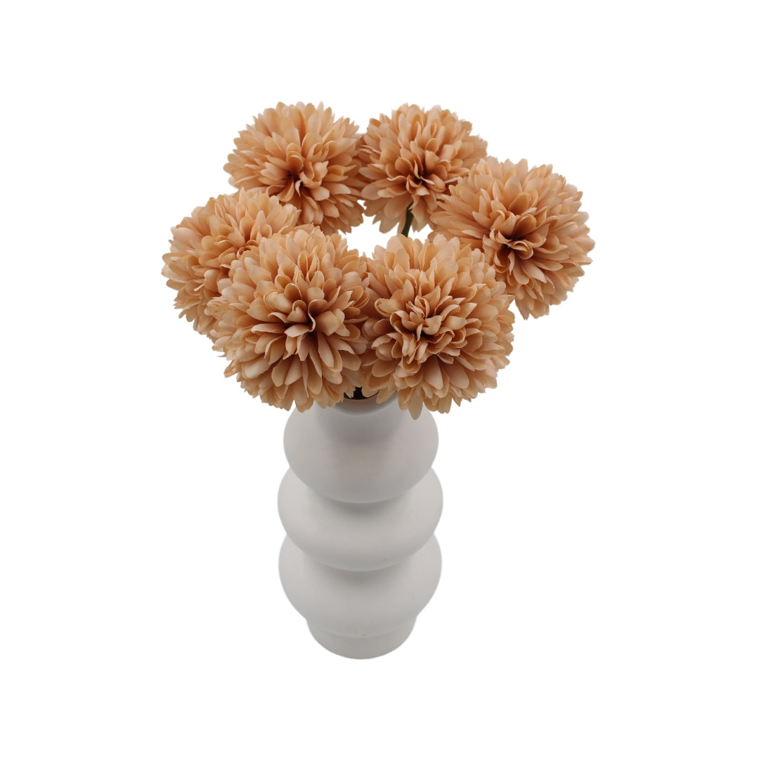 Woodside Home Living 6 Artificial Chrysanthemum Ball Flowers coffee