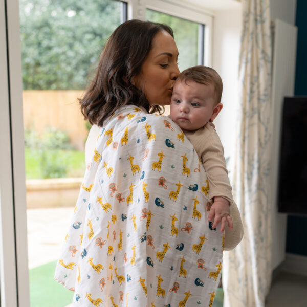 Ziggle Baby Large Muslin Square - Savanna Animals