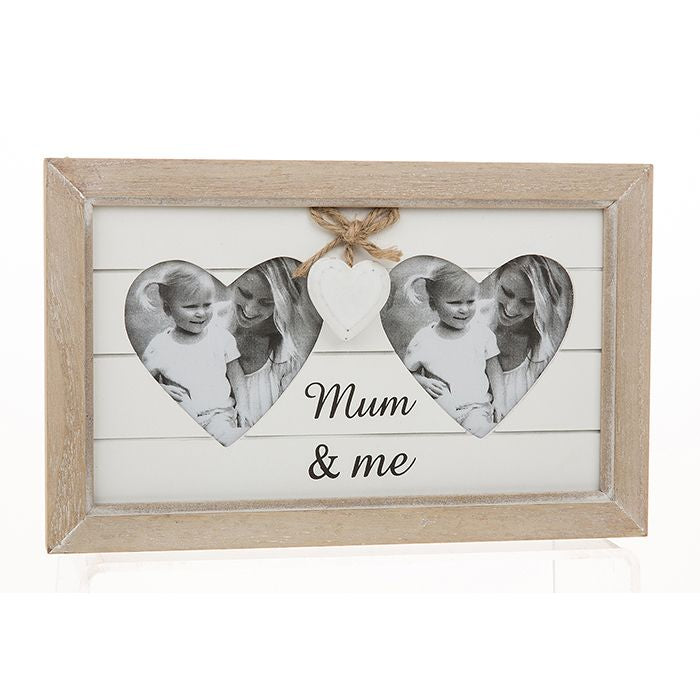 Provence Double Heart Photo Frame - Mum & Me