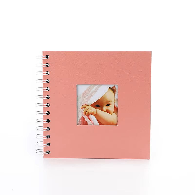 Woodside Home Living Spiral Bound Scrap Book Style Photo Album 17cm x 17cm - pink