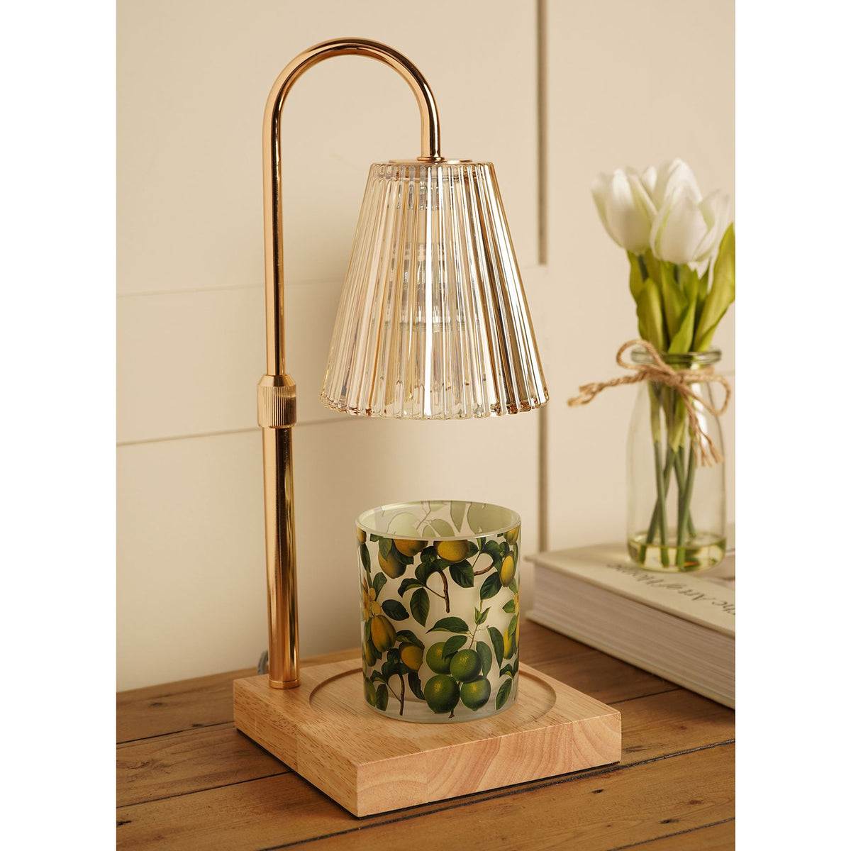 The Wax Company Candle Warming Lamp - Reeded Glass Shade
