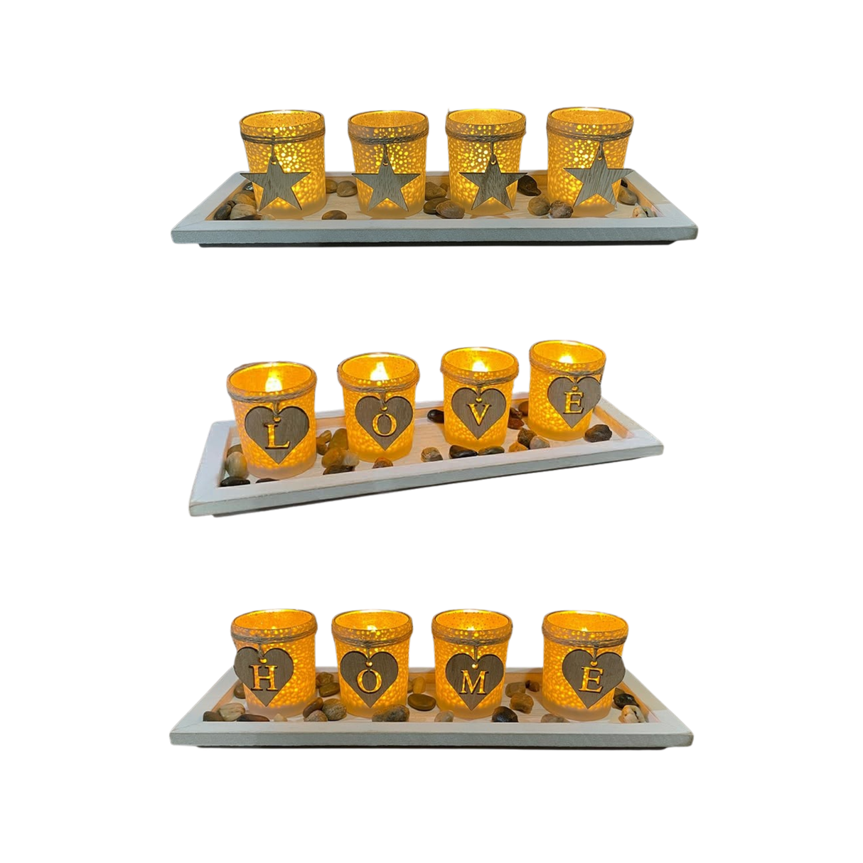 Woodside Home Living Tea Light/Votive Candle Holder White Tray - Various Designs