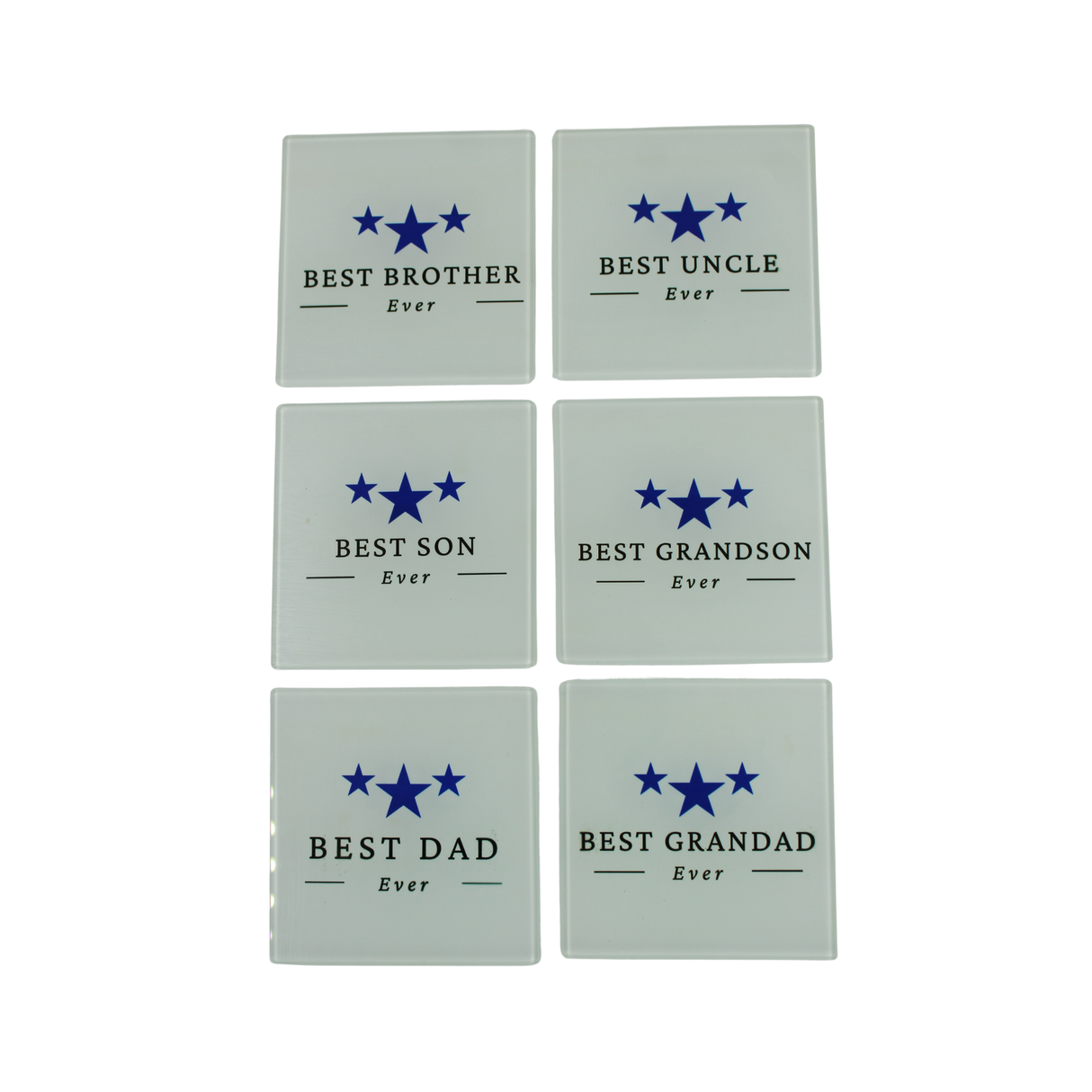 Woodside Home Living - Male Relationship Square Glass Coasters