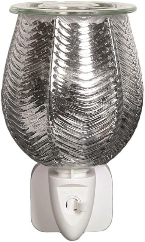 silver electric plug in wax melt burner