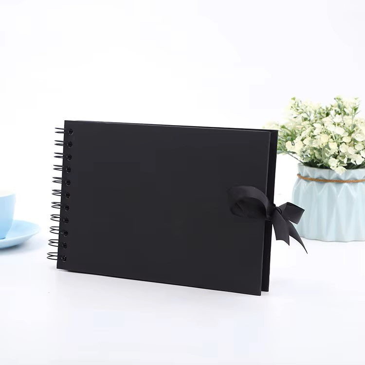 Woodside Home Living Ribbon Tie Scrap Book Style Photo Album 21.5cm x 15cm black