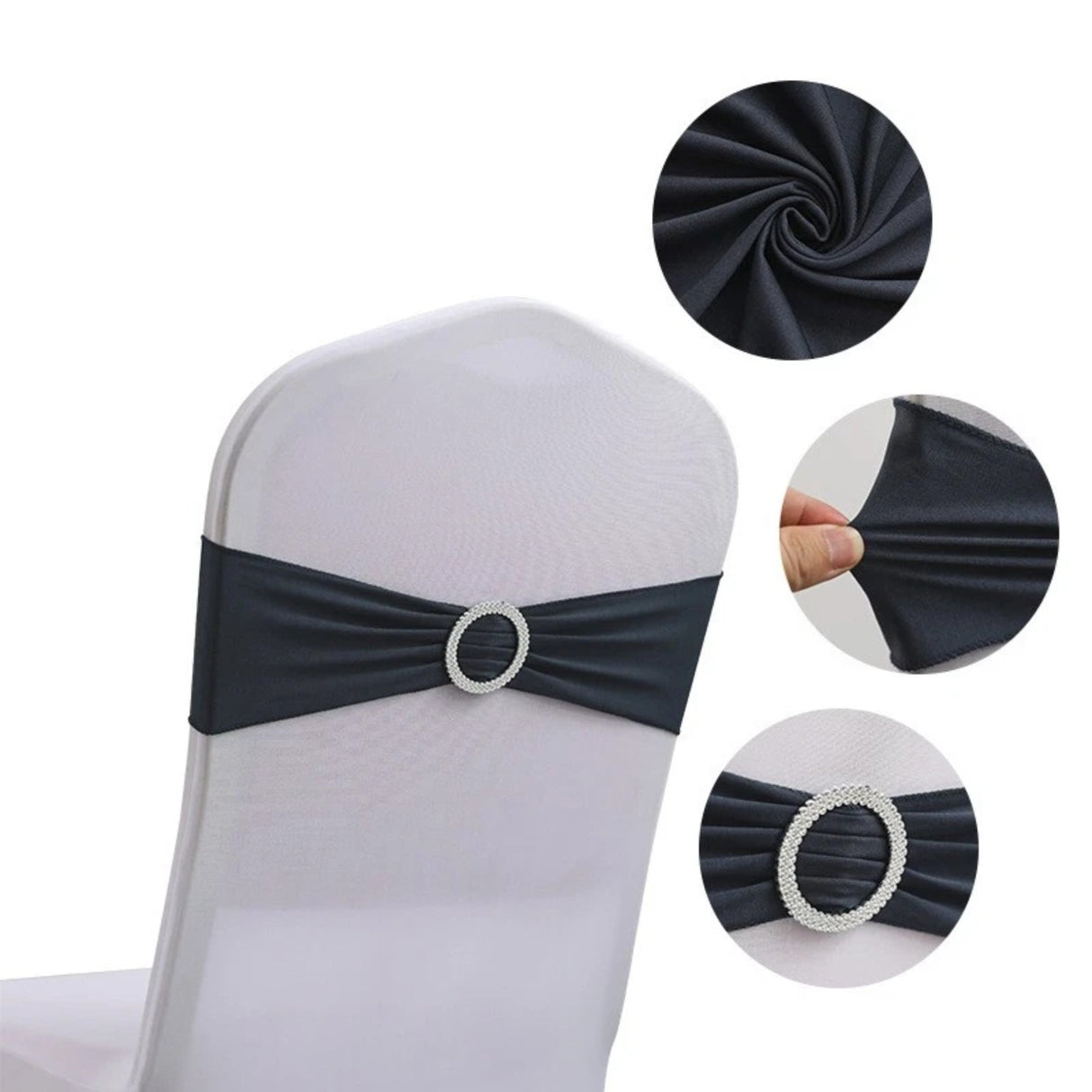 Stretch Chair Cover Band with Buckle Slider - Various Colours