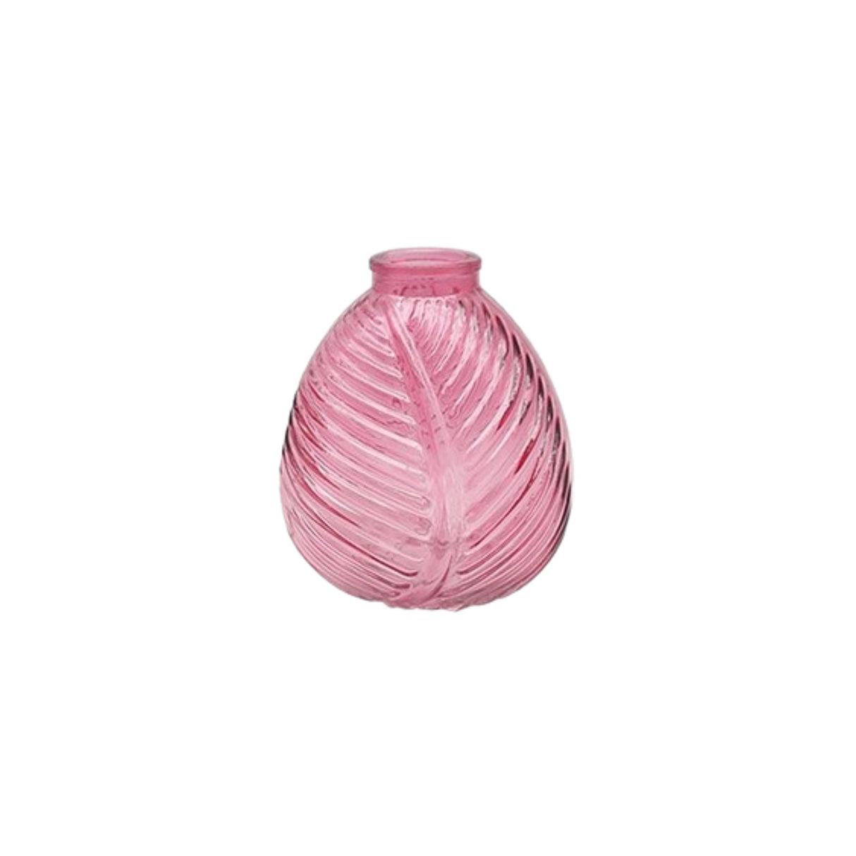 Bright Glass Leaf Bottle Vase - Various Colours