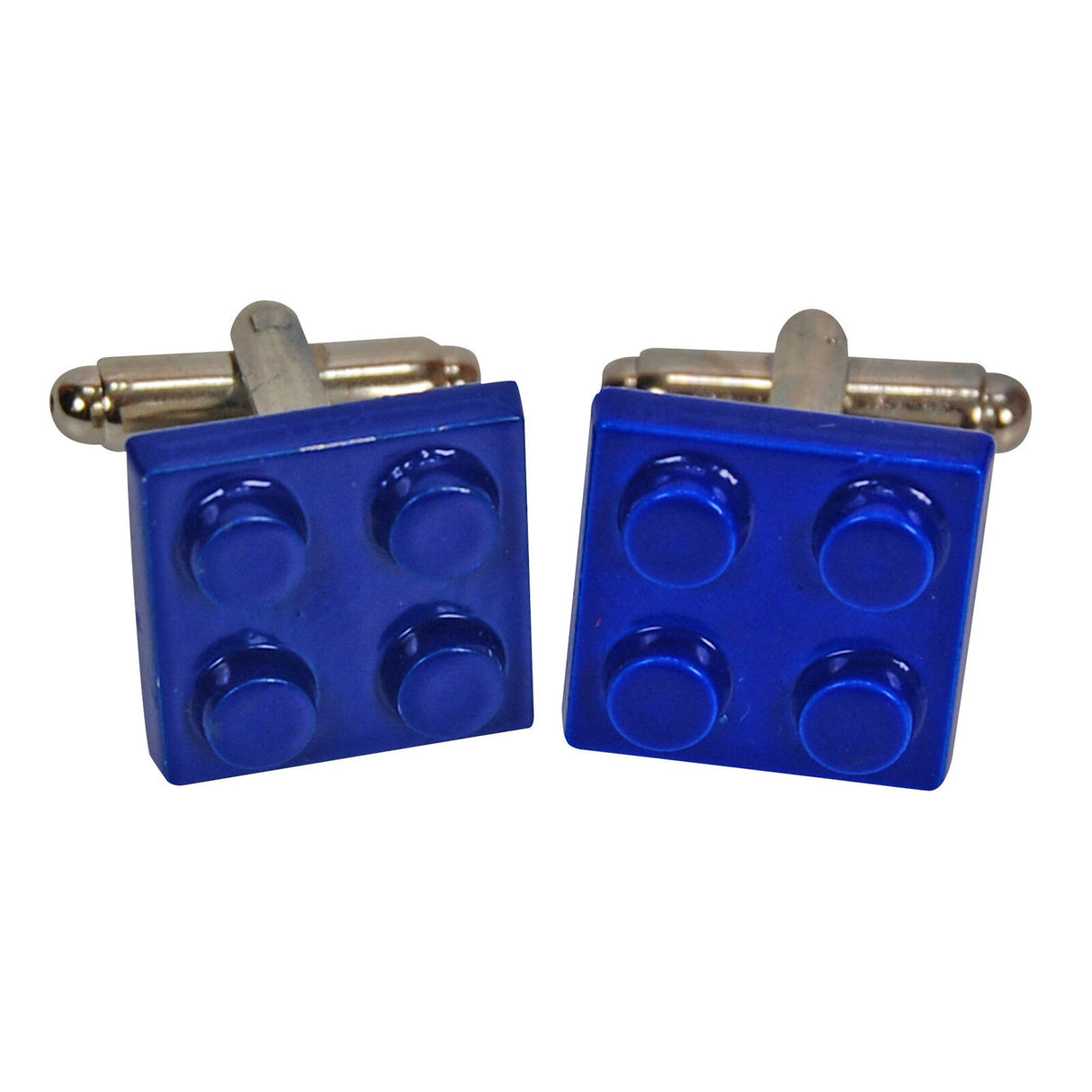 Retro Cufflinks - Blue Lego Brick