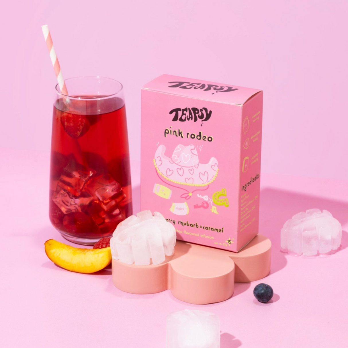 Caramel Rhubarb & Raspberry Tea - Pink Rodeo - Princess - 15 Tea Bags