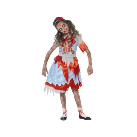 Childs Zombie Dorothy Fancy Dress Costume Age 7-9 Years