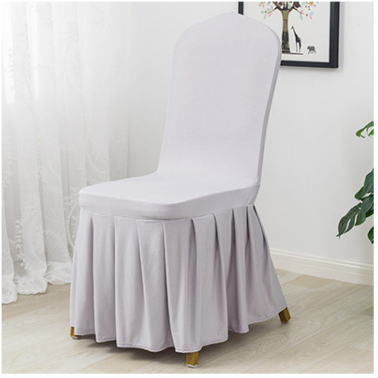 Frilled Skirt Stretch Chair Cover - Various Colours