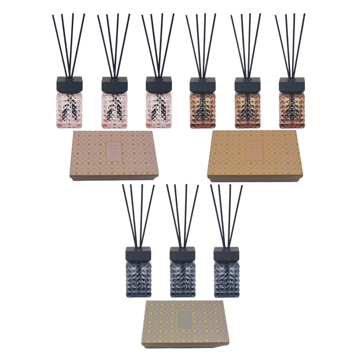 Desire Aroma Set of 3 Reed Diffusers in Gift Box - Various Fragrances