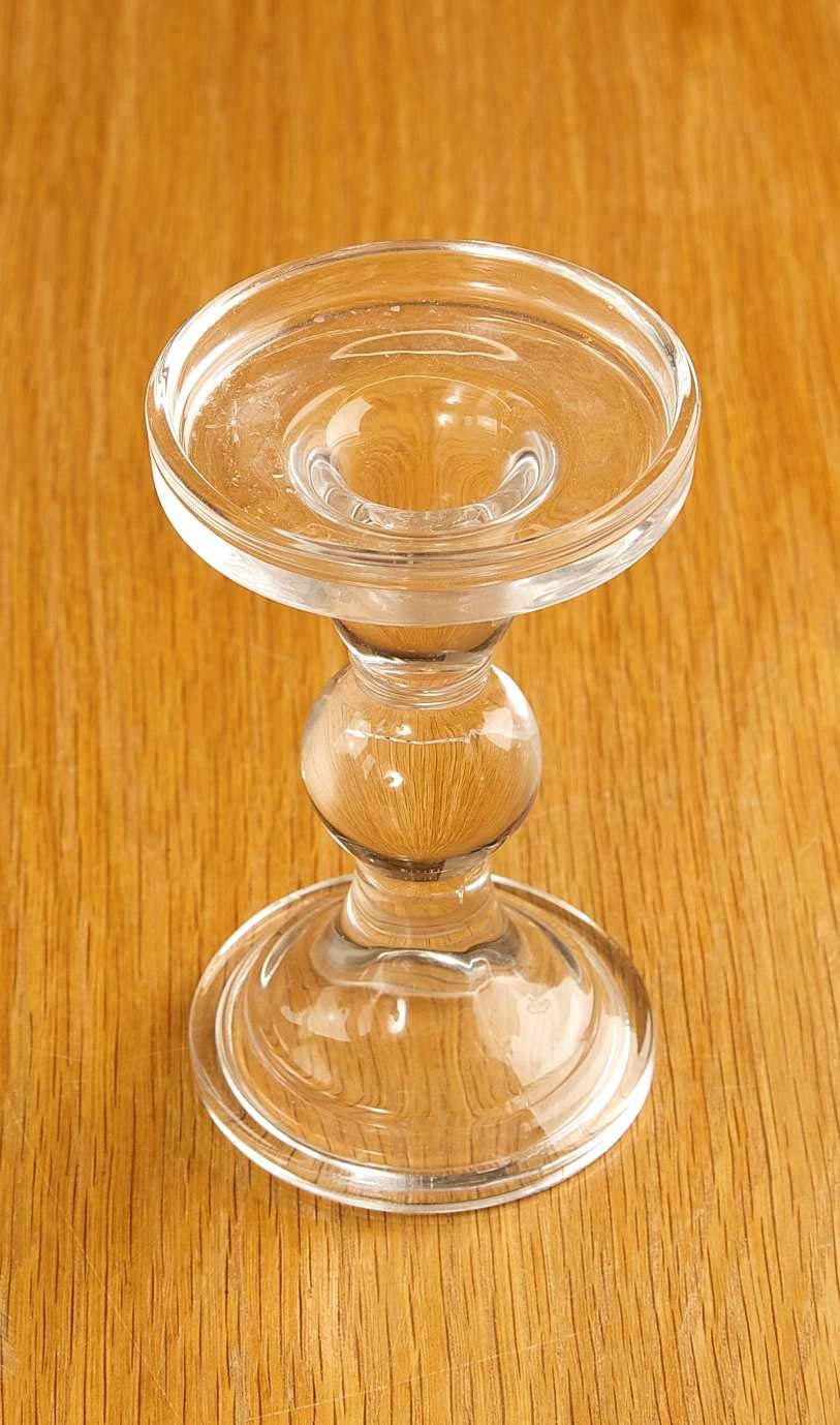 Reversible Glass Pillar/Dinner Candle Holder - Large