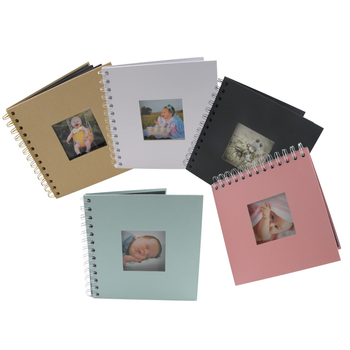 Woodside Home Living Spiral Bound Photo Album 17cm x 17cm - Various Colours