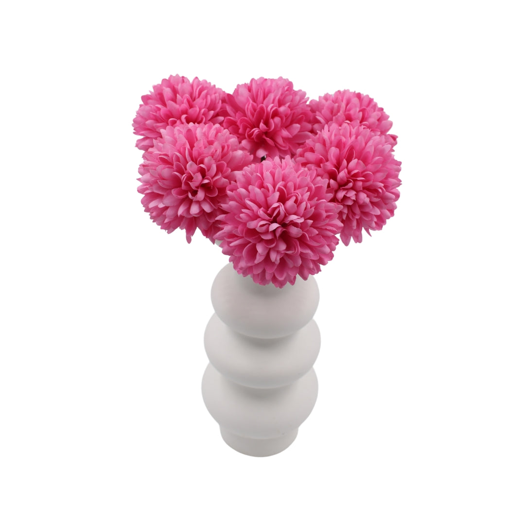 Woodside Home Living 6 Artificial Chrysanthemum Ball Flowers pink