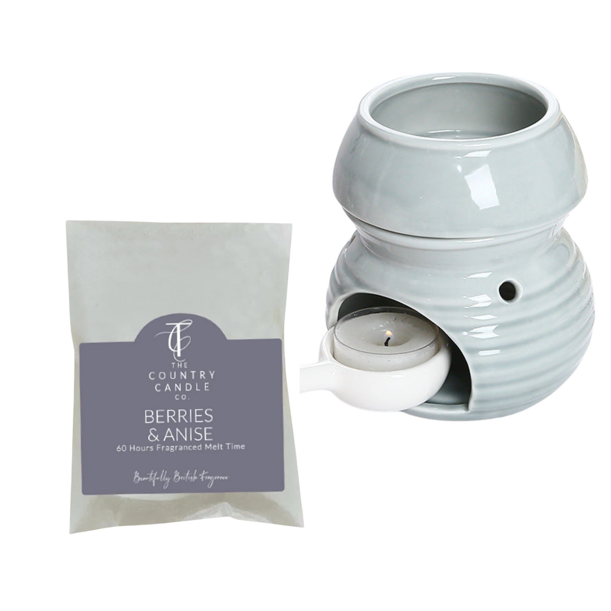 Wax Melt Burner with Tea Light Spoon - Free Country Candle Wax Melt