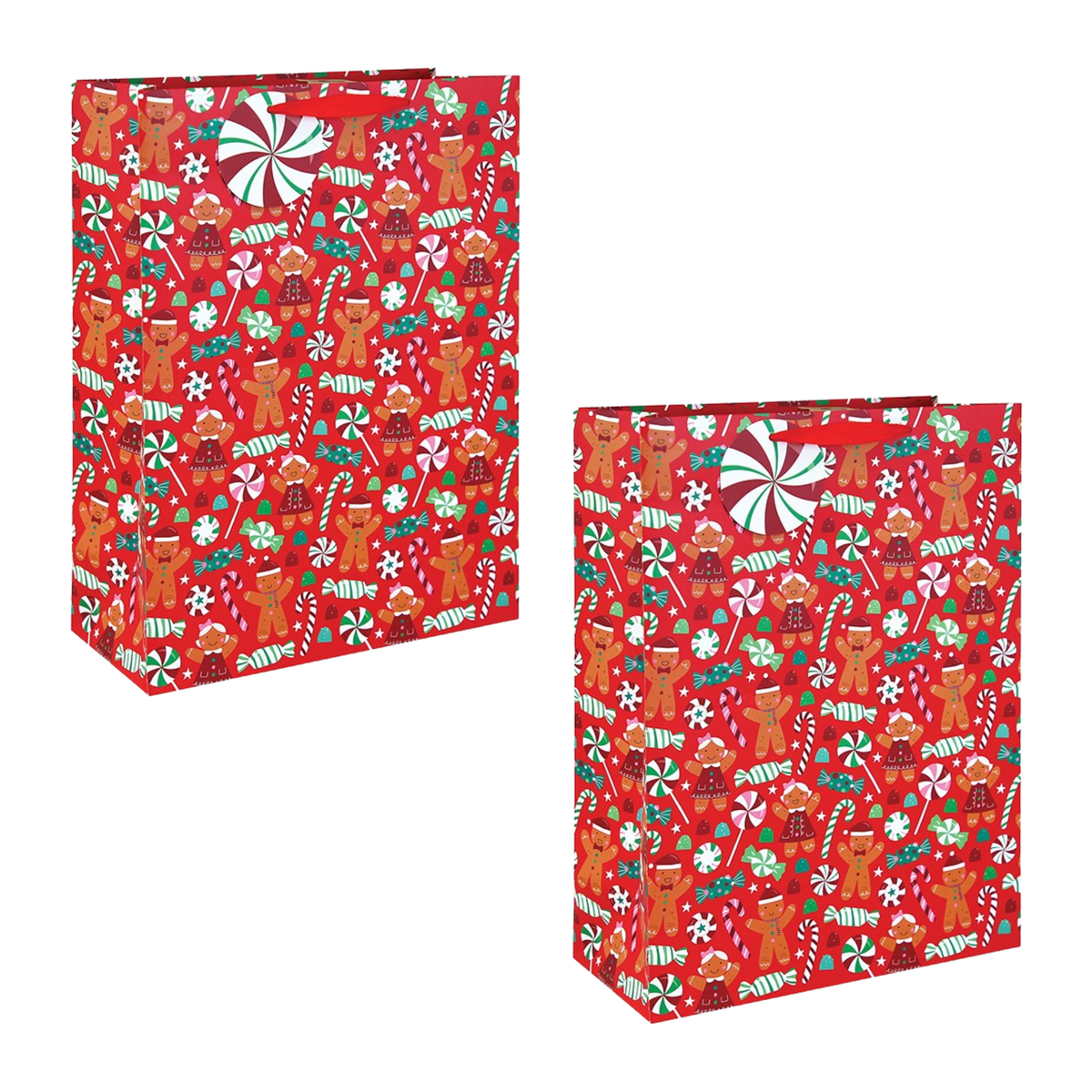 Gingerbread & Sweets Christmas Gift Bag - XL Set of 2