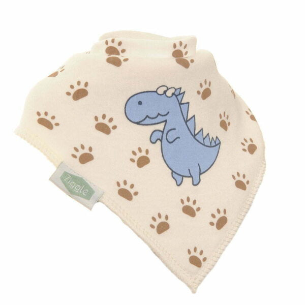 Ziggle Baby Bandanna Dribble Bib Set - Dino & Stars