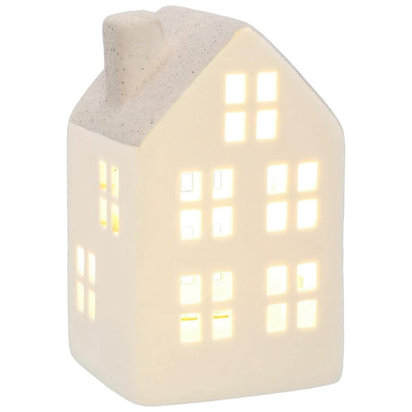 China White Christmas LED Light-Up Small House - Sage lights on