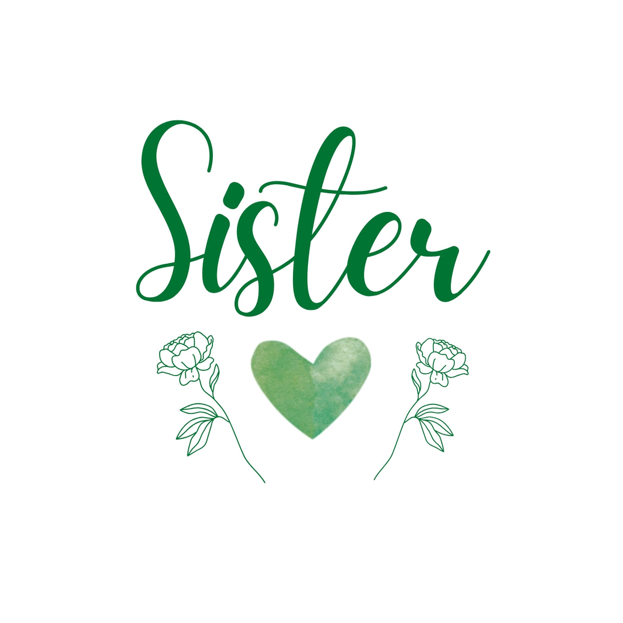 Personalised Custom Heart & Flowers Design Mugs - Green