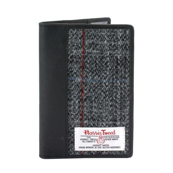 Harris Tweed Passport Holder Leather Trim: Berneray