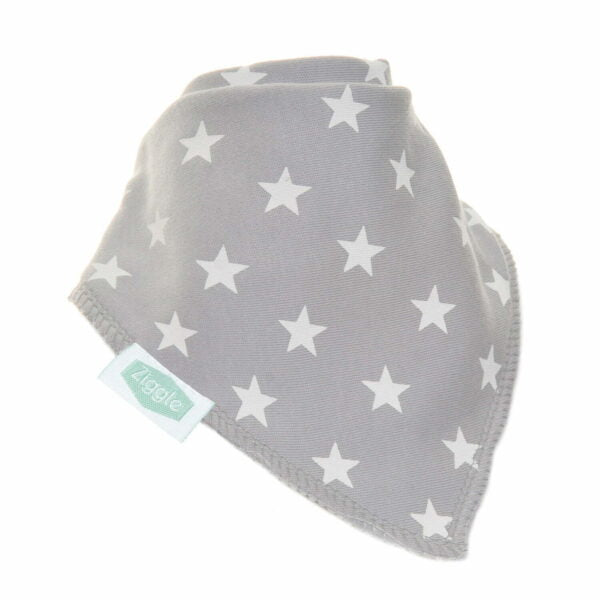 Ziggle Baby Bandanna Dribble Bib Set - Grey & White