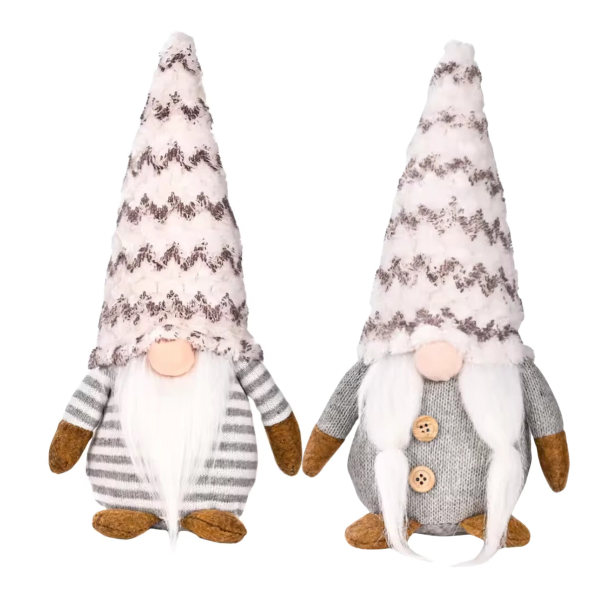 Woodside Home Living Christmas Decorations Grey Gonk Lady & Gent