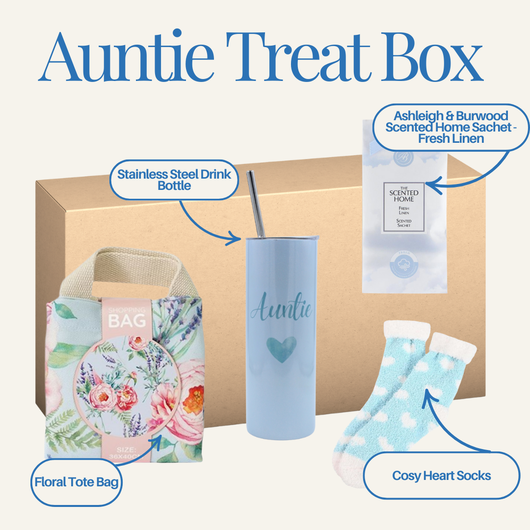 Auntie Heart Bottle Blue Box of Treats