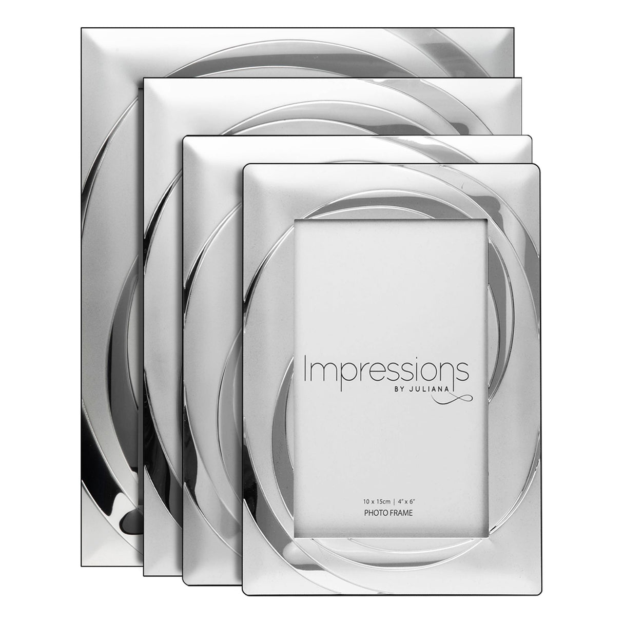 Juliana Impressions Two Tone Silver Plated Photo Frames Swirl Design