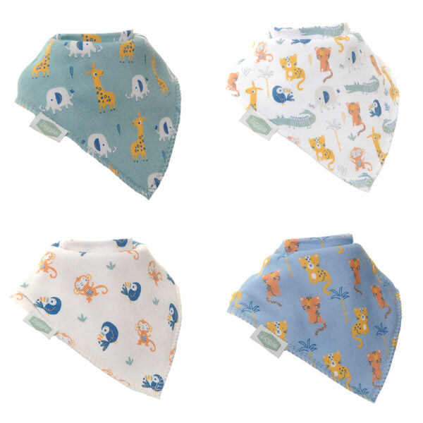 Ziggle Baby Bandanna Dribble Bib Set - Savanna Animals