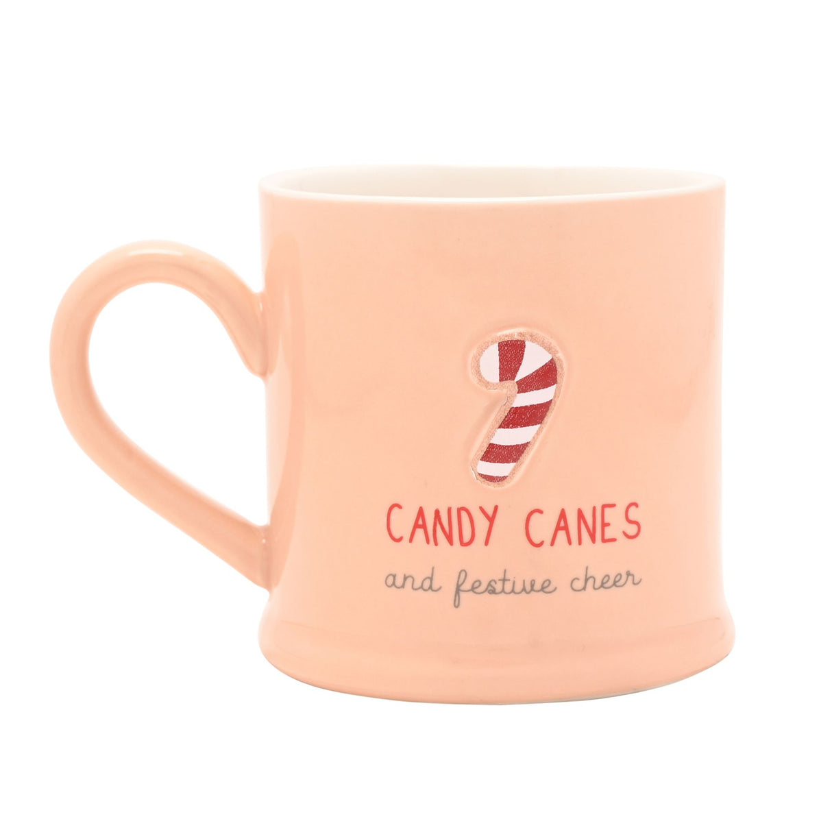 Love Life Embossed Mug - Christmas Candy Cane