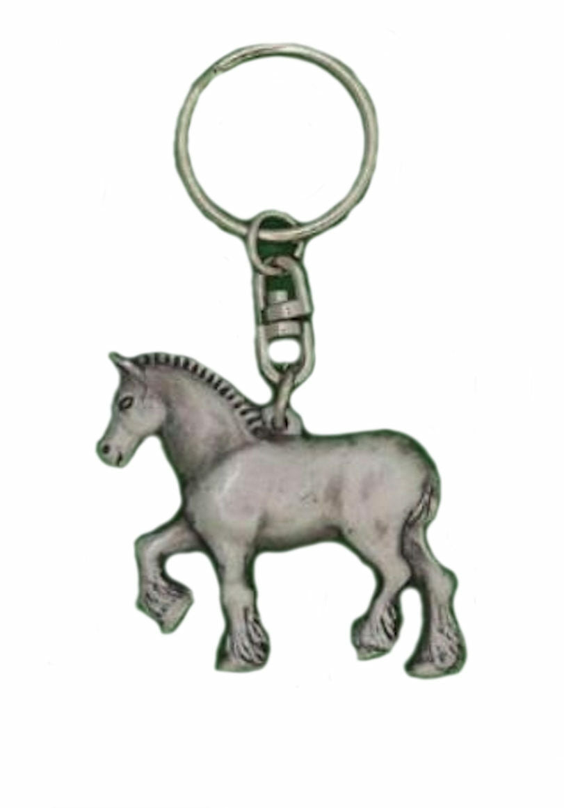 English Pewter Shire Horse Keyring