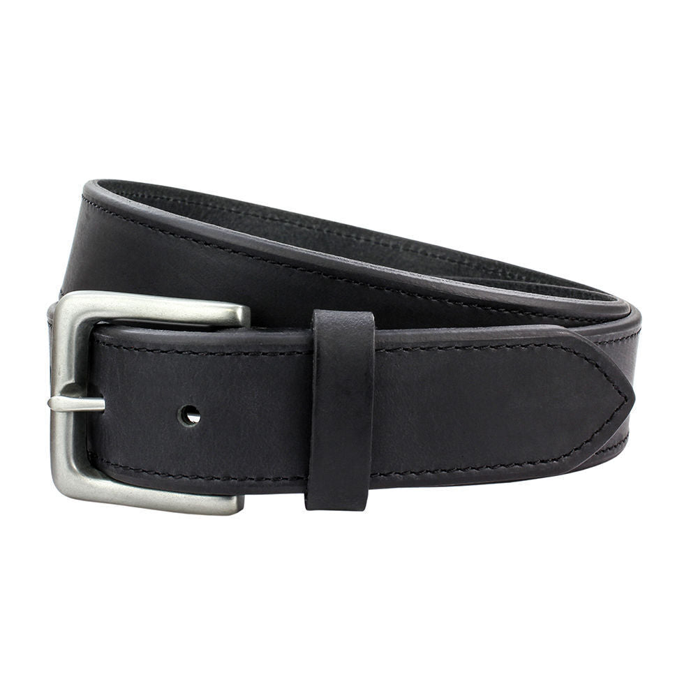 Full Grain Leather Belt Chamfered Edge: Black