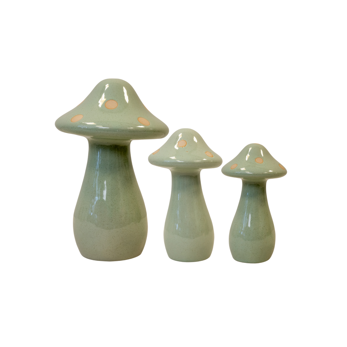 Ceramic Pale Green Mushrooms